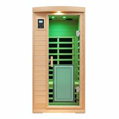 Infrared Sauna Designed for Home Use, 8 Heating Panels, Ultra Low EMF 0-5mG, Canadian Hemlock Construction