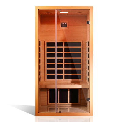 Infrared Sauna Built for Home Wellness, FAR Carbon Heaters, Hemlock Wood Construction, Extendable Design