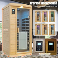 1 Person Infrared Sauna, 0-5 Mg Utra Low EMF Sauna with Door Heating Plate