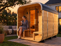 Outdoor Cedar Sauna Built for Year-Round Use, 4-6 Person Capacity, 9kW Electric Heater, Wi-Fi Control — Lifestyle