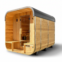 Outdoor Cedar Sauna Built for Year-Round Use, 4-6 Person Capacity, 9kW Electric Heater, Wi-Fi Control